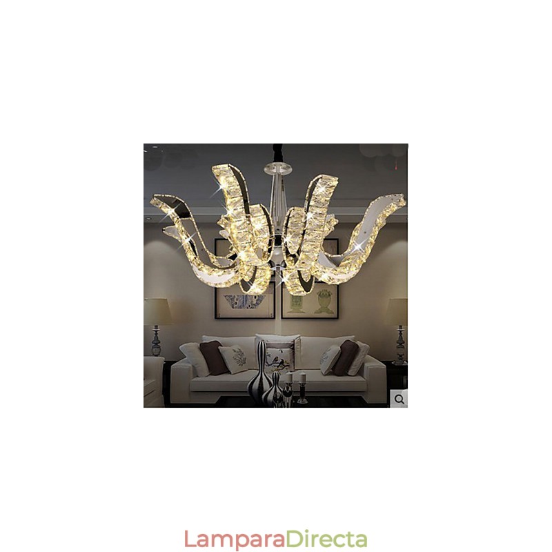 Lámpara de cristal moderna de lujo con forma de vela y colgante de cristal