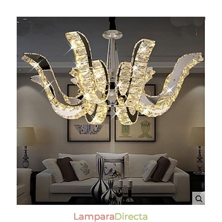 Lámpara de cristal moderna de lujo con forma de vela y colgante de cristal