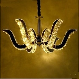 Lámpara de cristal moderna de lujo con forma de vela y colgante de cristal