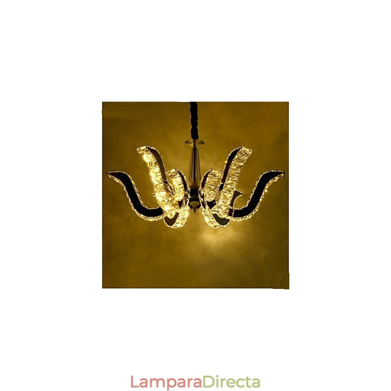 Lámpara de cristal moderna de lujo con forma de vela y colgante de cristal