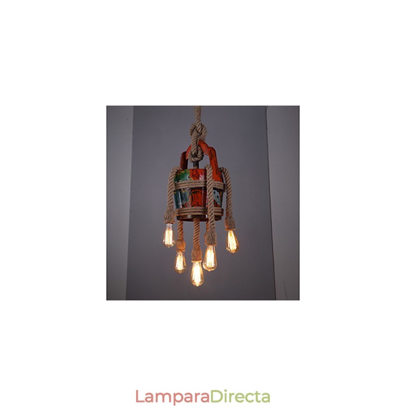 Lámpara de araña estilo pabellón de cáñamo estilo country americano, diseño retro, productos patentados.