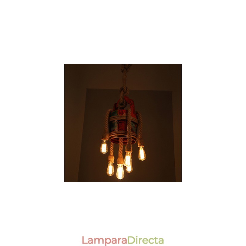 Lámpara de araña estilo pabellón de cáñamo estilo country americano, diseño retro, productos patentados.