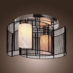 Lámpara de techo de diseño moderno, 2 luces, color negro