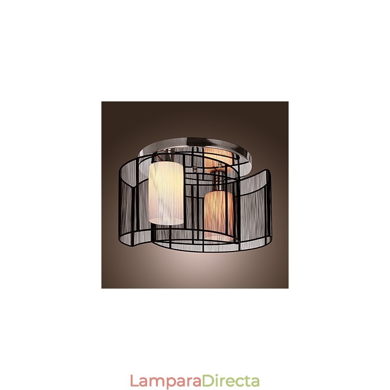Lámpara de techo de diseño moderno, 2 luces, color negro