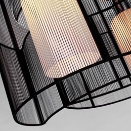Lámpara de techo de diseño moderno, 2 luces, color negro