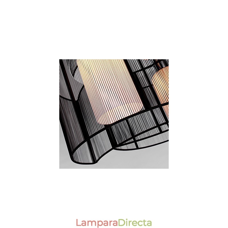 Lámpara de techo de diseño moderno, 2 luces, color negro
