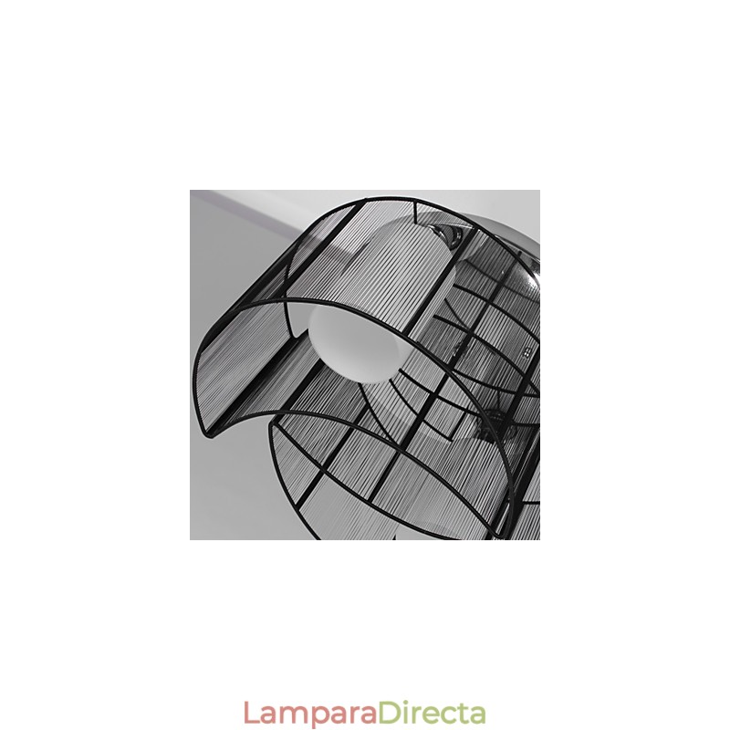 Lámpara de techo de diseño moderno, 2 luces, color negro