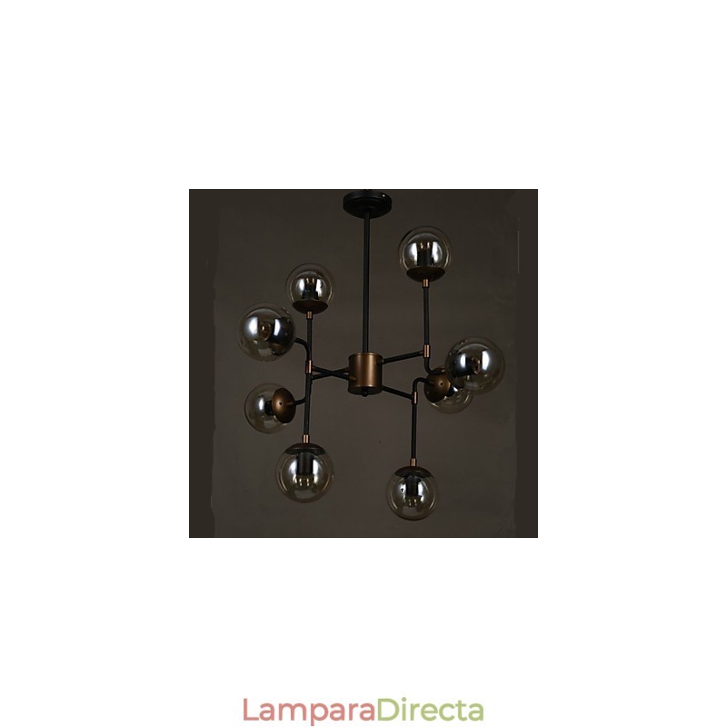 Lámpara de araña redonda de cristal artístico con forma de tallo de frijol