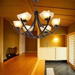 Lámpara colgante de inspiración antigua con 6 luces