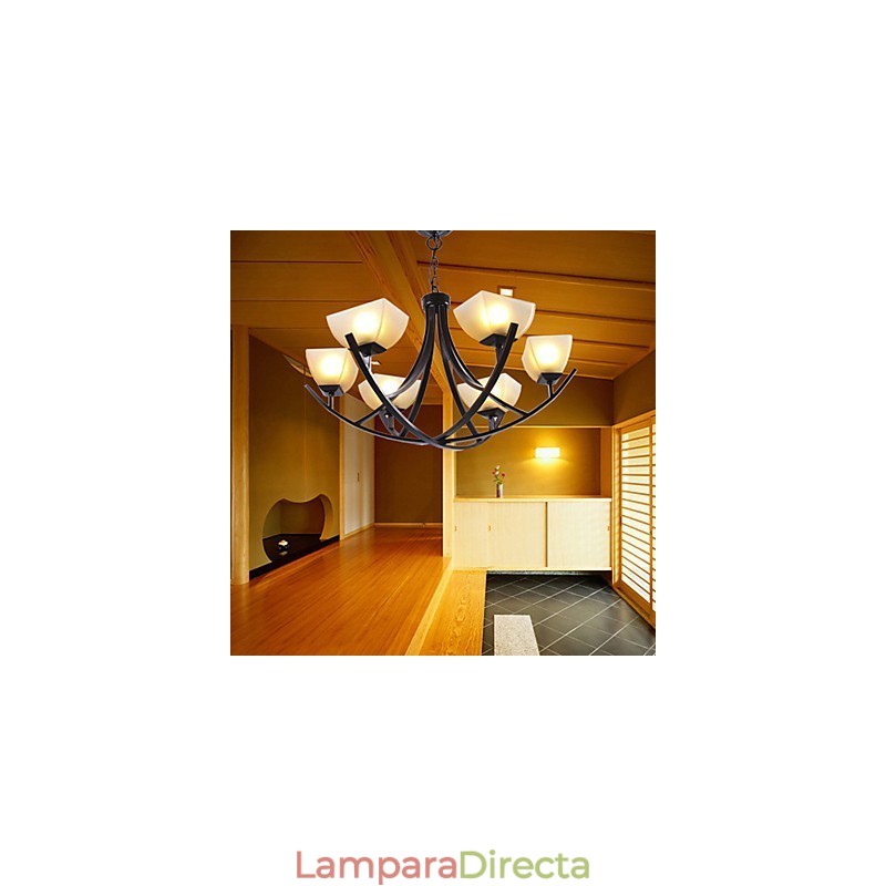 Lámpara colgante de inspiración antigua con 6 luces