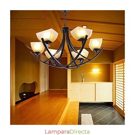 Lámpara colgante de inspiración antigua con 6 luces Lámpara colgante de inspiración antigua con 6 luces