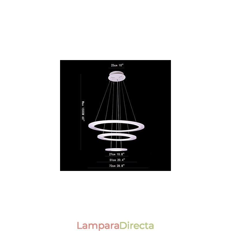 Lámpara colgante acrílica de 75 vatios con pintura contemporánea moderna