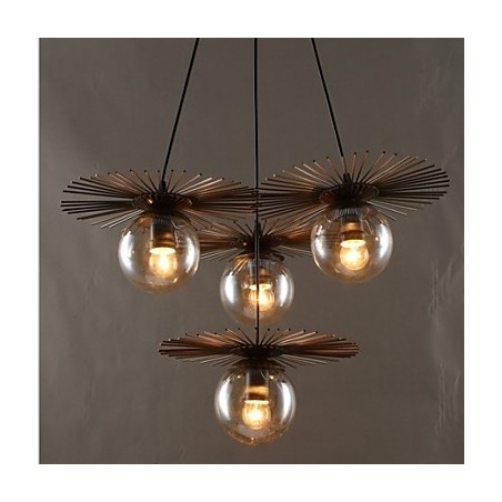 Lámpara de araña redonda de cristal artístico con forma de tallo de frijol Lámpara de araña redonda de cristal artístico con forma de tallo de frijol
