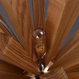 Lámparas colgantes de madera rústica de bambú