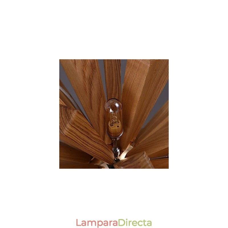 Lámparas colgantes de madera rústica de bambú