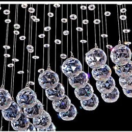 Lámpara colgante de 6 luces moderna plateada con ondas de cristal transparente, accesorios de iluminación de techo