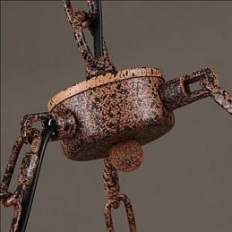 Lámpara de araña de cuerda de viento de la industria cerámica Lámpara de araña de hierro retro simple