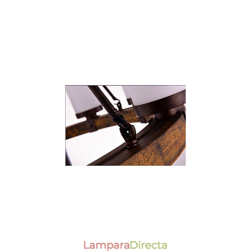 Lámpara de araña de madera antigua vintage