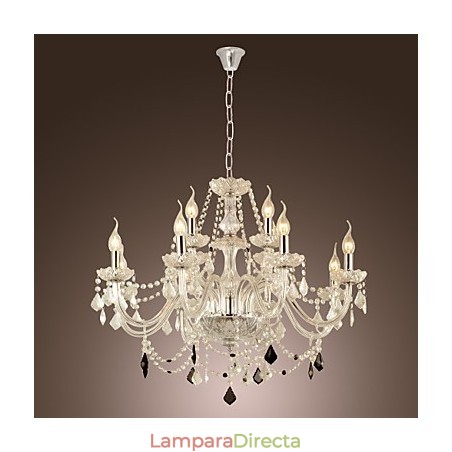 Lámpara de araña de cristal galvanizado estilo rústico Lodge Lámpara de araña de cristal galvanizado estilo rústico Lodge