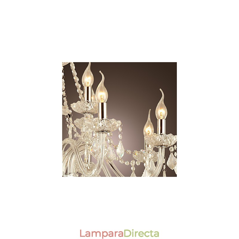 Lámpara de araña de cristal galvanizado estilo rústico Lodge