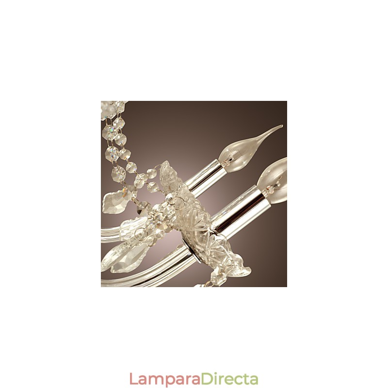 Lámpara de araña de cristal galvanizado estilo rústico Lodge