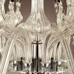 Lámpara de araña de cristal galvanizado estilo rústico Lodge