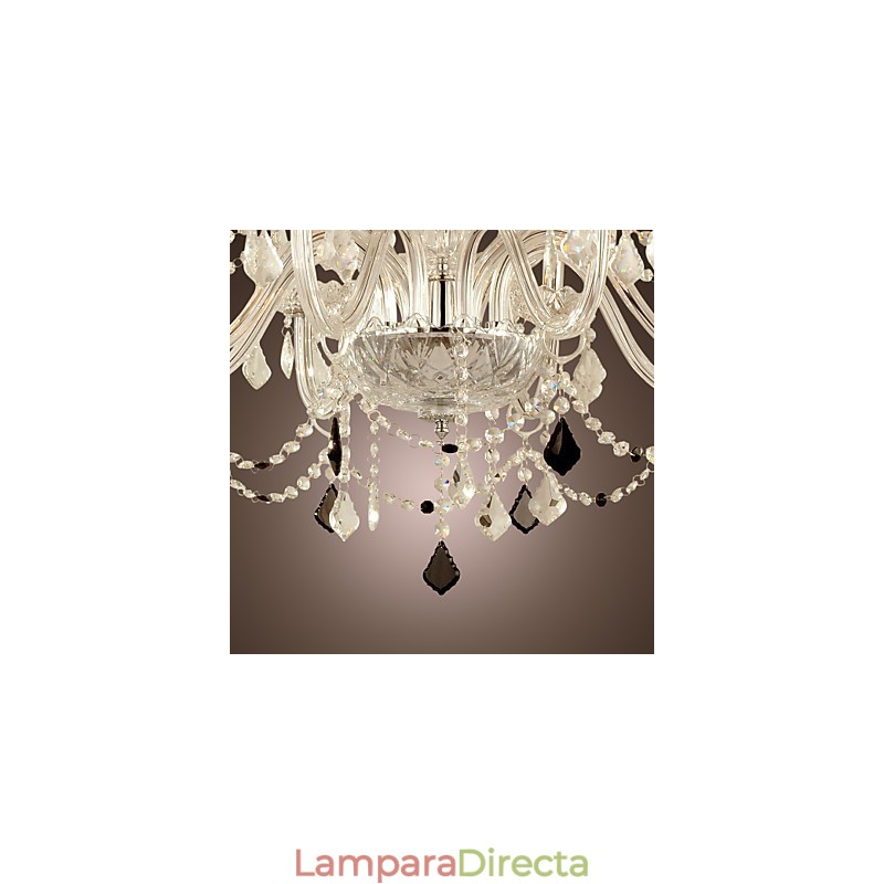 Lámpara de araña de cristal galvanizado estilo rústico Lodge