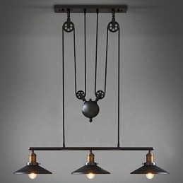 Lámparas colgantes vintage 3 luces ST64 Bombillas incluidas Sistema arriba y abajo