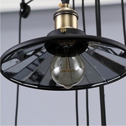 Lámparas colgantes vintage 3 luces ST64 Bombillas incluidas Sistema arriba y abajo