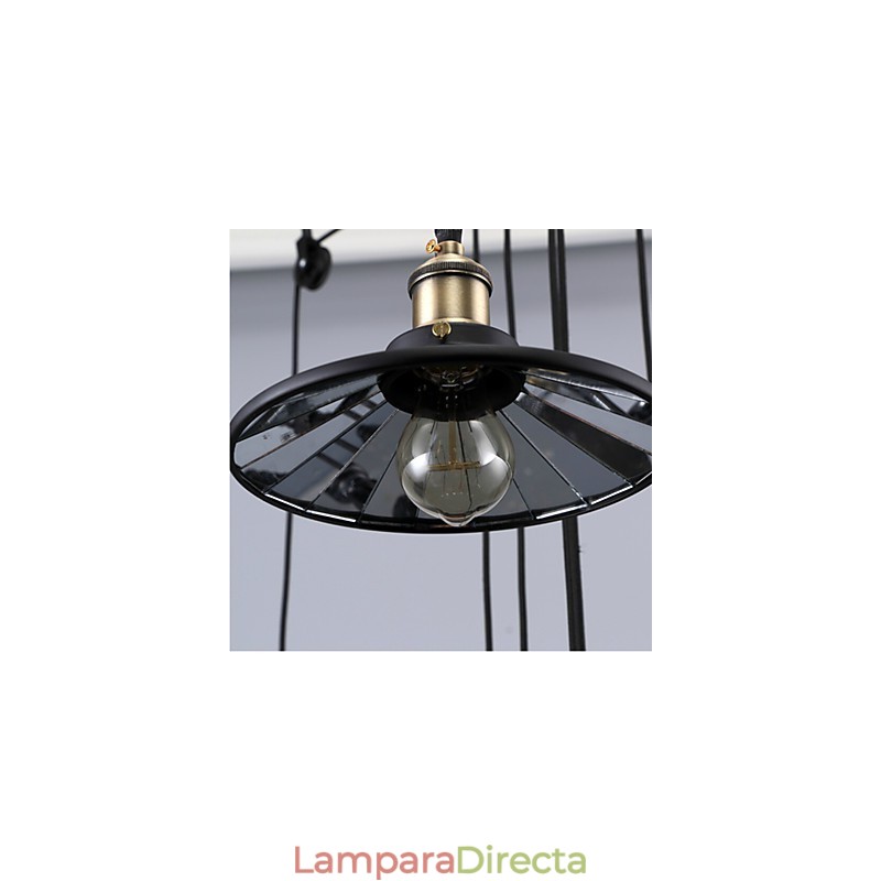Lámparas colgantes vintage 3 luces ST64 Bombillas incluidas Sistema arriba y abajo
