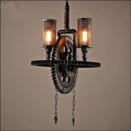 Colgante de doble cabeza con engranajes de estudio personalizados de Industrial Wind Cafe