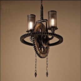 Colgante de doble cabeza con engranajes de estudio personalizados de Industrial Wind Cafe