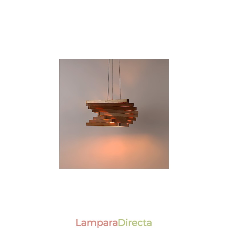 Lámpara colgante de bambú con pintura de madera, estilo campestre clásico tradicional.