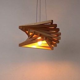 Lámpara colgante de bambú con pintura de madera, estilo campestre clásico tradicional.