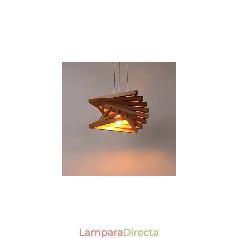 Lámpara colgante de bambú con pintura de madera, estilo campestre clásico tradicional.