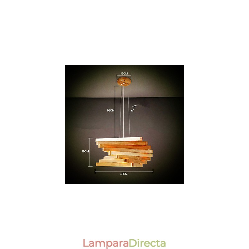 Lámpara colgante de bambú con pintura de madera, estilo campestre clásico tradicional.