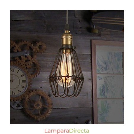 Lámparas colgantes estilo campestre americano vintage que restauran formas antiguas, lámpara colgante de jaula pequeña de hierro forjado Lámparas colgantes estilo campestre americano vintage que restauran formas antiguas, lámpara colgante de jaula pequeña de hierro forjado