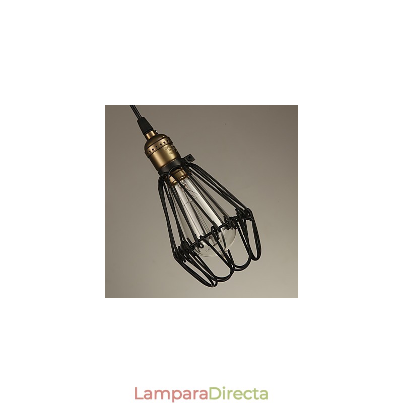 Lámparas colgantes estilo campestre americano vintage que restauran formas antiguas, lámpara colgante de jaula pequeña de hierro forjado