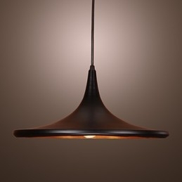 Lámpara colgante contemporánea de aluminio con pantalla negra