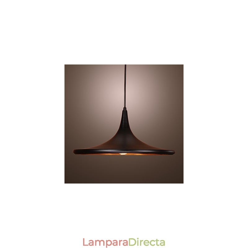 Lámpara colgante contemporánea de aluminio con pantalla negra