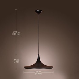 Lámpara colgante contemporánea de aluminio con pantalla negra