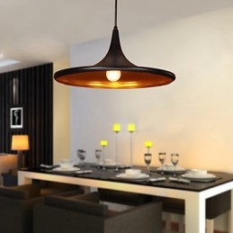 Lámpara colgante contemporánea de aluminio con pantalla negra