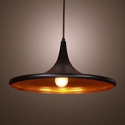 Lámpara colgante contemporánea de aluminio con pantalla negra