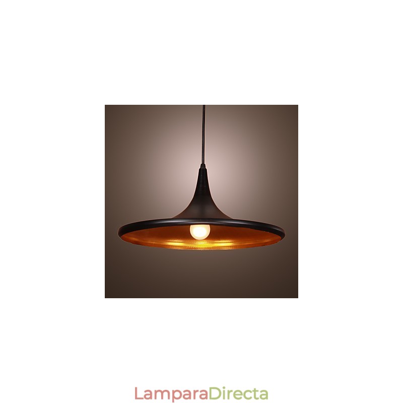 Lámpara colgante contemporánea de aluminio con pantalla negra