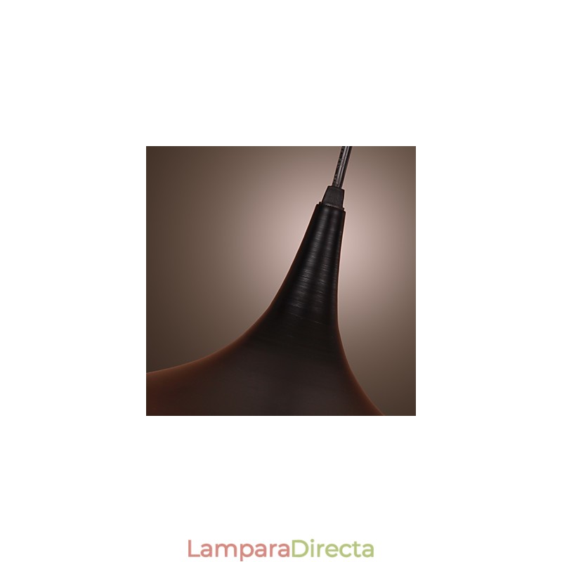 Lámpara colgante contemporánea de aluminio con pantalla negra
