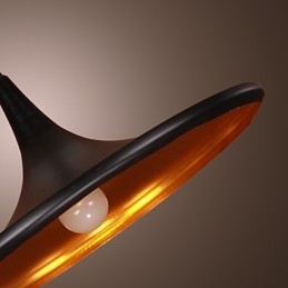 Lámpara colgante contemporánea de aluminio con pantalla negra