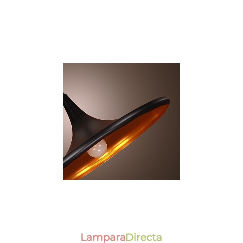 Lámpara colgante contemporánea de aluminio con pantalla negra