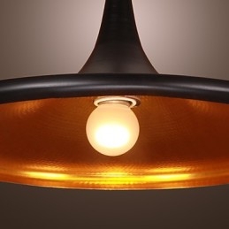 Lámpara colgante contemporánea de aluminio con pantalla negra