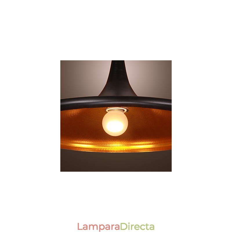Lámpara colgante contemporánea de aluminio con pantalla negra