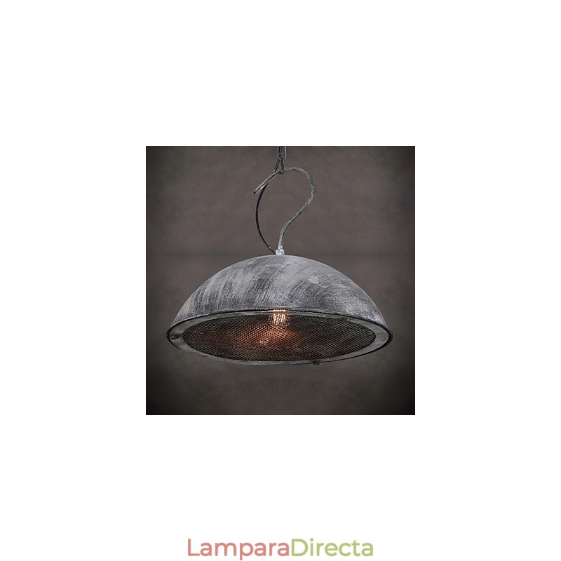 Lámpara de araña de hierro forjado negro con pantalla de tapa de cafetería industrial